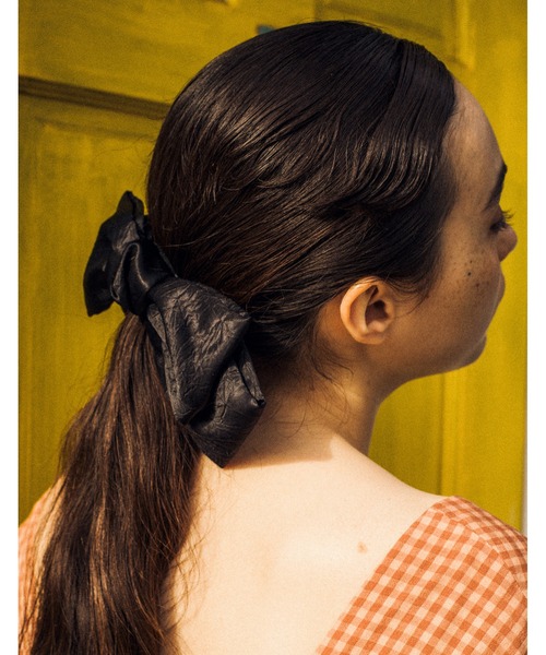 Little sunny bite（リトルサニーバイト）の「Satin ribbon hair accessory（バレッタ/ヘアクリップ・レディース・グリーン/ブラック/パープル・FREE）」の2枚目の写真