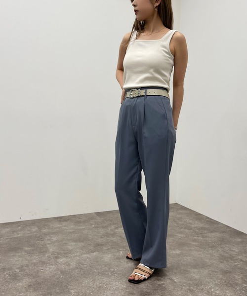 apres jour mignon（アプレジュールミニョン）の「2WAYリブタンク【ZOZOTOWN限定アイテム】（タンクトップ・レディース・オレンジ/グリーン/ピンク/ブラック/アイボリー・フリー/X-LARGE）」の14枚目の写真