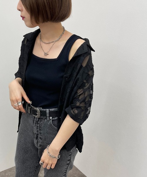 apres jour mignon（アプレジュールミニョン）の「2WAYリブタンク【ZOZOTOWN限定アイテム】（タンクトップ・レディース・オレンジ/グリーン/ピンク/ブラック/アイボリー・フリー/X-LARGE）」の16枚目の写真