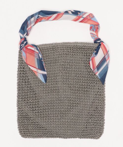 LOWELL things（ロウェル　シングス）の「【販売店舗限定】スカーフハンドルペーパートート（かごバッグ・レディース・ベージュ/キャメル/グレー・フリー）」の2枚目の写真
