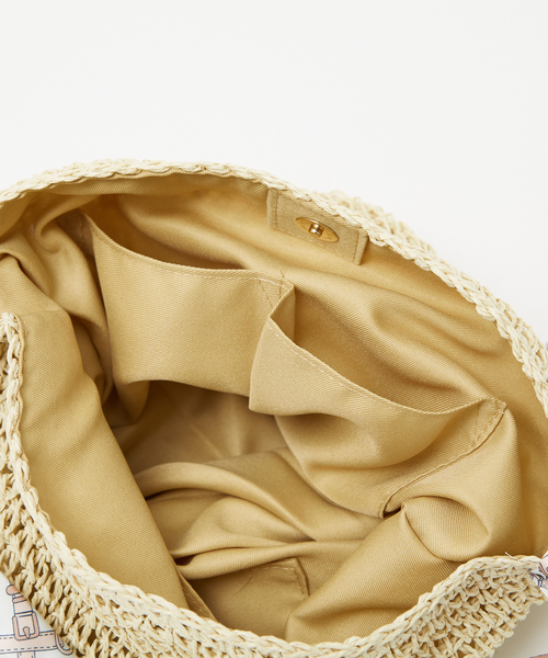 LOWELL things（ロウェル　シングス）の「【販売店舗限定】スカーフハンドルペーパートート（かごバッグ・レディース・ベージュ/キャメル/グレー・フリー）」の9枚目の写真