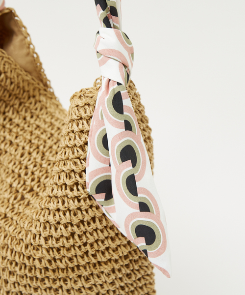 LOWELL things（ロウェル　シングス）の「【販売店舗限定】スカーフハンドルペーパートート（かごバッグ・レディース・ベージュ/キャメル/グレー・フリー）」の13枚目の写真