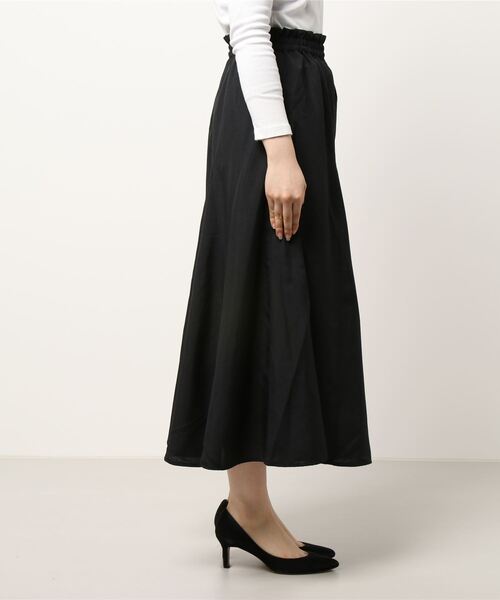 Te chichi TERRASSE（テチチテラス）の「麻調ギャザースカート（スカート・レディース・オレンジ/オフホワイト/ブラック・ﾌﾘ-）」の4枚目の写真