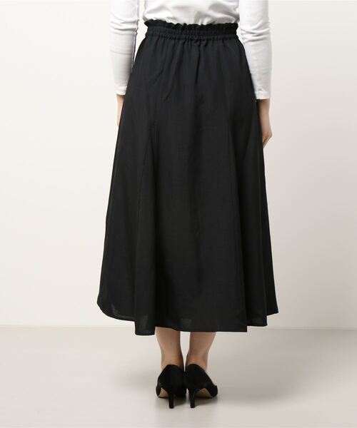 Te chichi TERRASSE（テチチテラス）の「麻調ギャザースカート（スカート・レディース・オレンジ/オフホワイト/ブラック・ﾌﾘ-）」の5枚目の写真