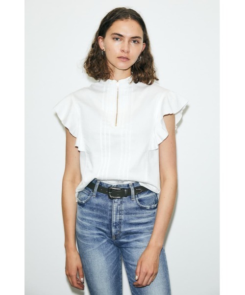 MOUSSY(マウジー)の「DENIM RUFFLE トップス(シャツ/ブラウス・レディース・オフホワイト・FREE)」の11枚目の写真