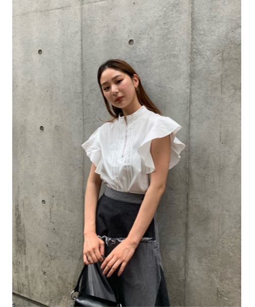 MOUSSY(マウジー)の「DENIM RUFFLE トップス(シャツ/ブラウス・レディース・オフホワイト・FREE)」の21枚目の写真