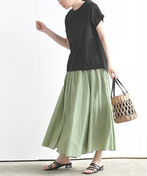 rps（アールピーエス）の「コットンボイル刺繍生地ブラウス（シャツ/ブラウス・レディース・ブラック/オフホワイト/ライトカーキ/チャコールグレー・M-L/M）」の12枚目の写真