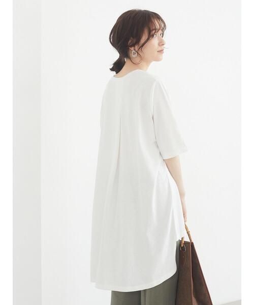 Green　Parks（グリーンパークス）の「アシンメトリーチュニック＊（Tシャツ/カットソー・レディース・ホワイト/チャコールグレー/パープル/ライトカーキ・FREE）」の20枚目の写真