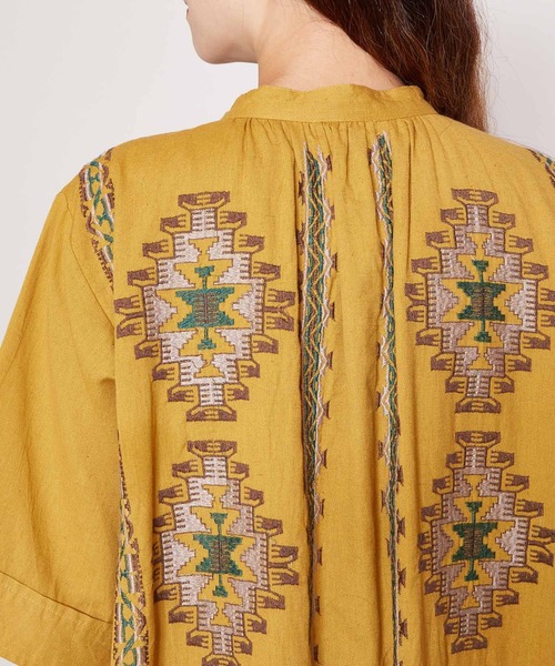 チャイハネ（チャイハネ）の「【チャイハネ】カフタンワンピース（ワンピース・レディース・ホワイト/ブルー/マスタード・FREE）」の13枚目の写真