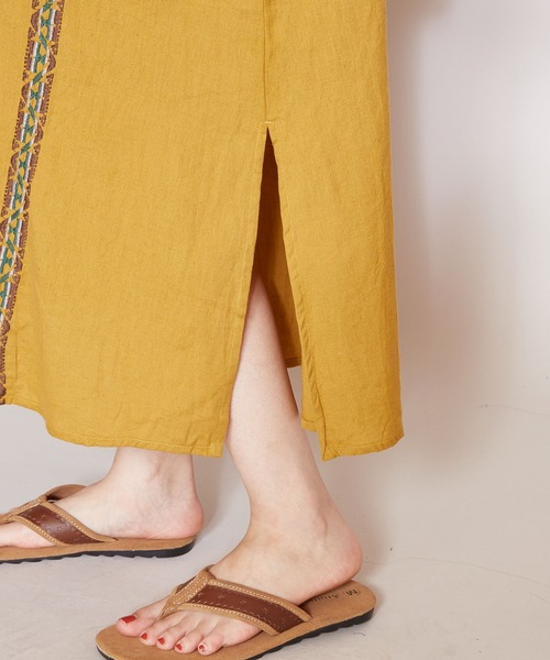 チャイハネ（チャイハネ）の「【チャイハネ】カフタンワンピース（ワンピース・レディース・ホワイト/ブルー/マスタード・FREE）」の17枚目の写真