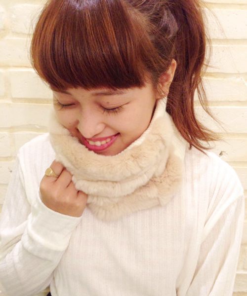 Kastane（カスタネ）の「【Kastane】ファースヌード（ストール/ショール・レディース・ブラック/アイボリー・FREE）」の3枚目の写真