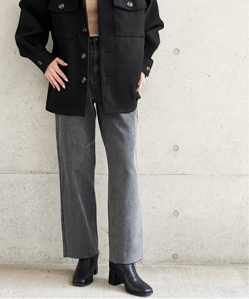 Per sist ence（パーシエンス）の「Per sist ence/パーシエンス　カットオフ5ポケットデニムパンツ（デニムパンツ・レディース・ブラック/グレー/インディゴブルー/ライトインディゴブルー・MEDIUM/SMALL）」の7枚目の写真