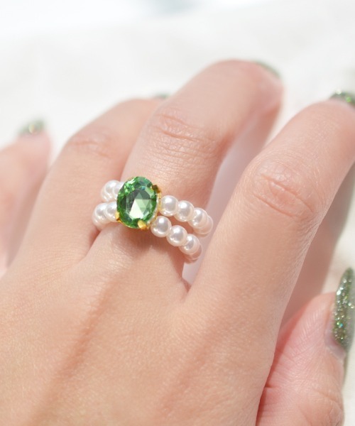 Fun & Daily（ファンアンドデイリー）の「F&D : イージージュエリーリング（リング・レディース・ピンク/ブルー/グリーン・FREE）」の5枚目の写真