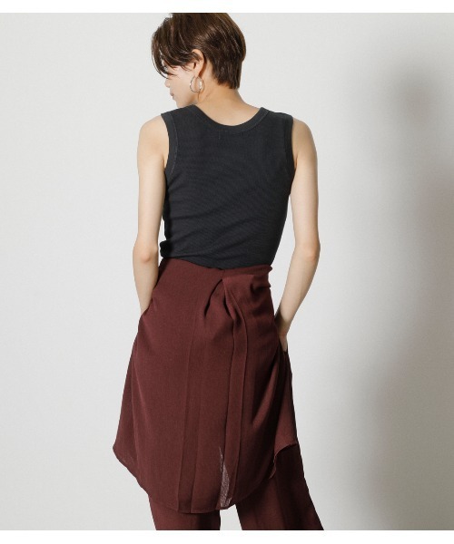 AZUL by moussy（アズールバイマウジー）の「CREW NECK RIB TANK TOP / クルーネック リブ タンクトップ（タンクトップ・レディース・ダークブルー/ベージュ/オレンジ/ライトブラック・SMALL/MEDIUM）」の11枚目の写真