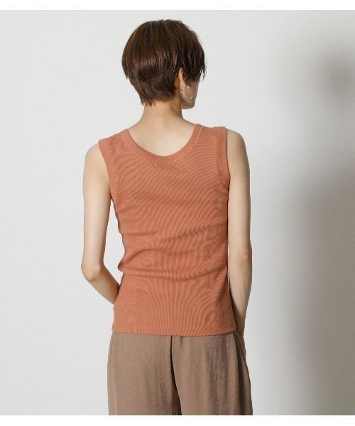 AZUL by moussy（アズールバイマウジー）の「CREW NECK RIB TANK TOP / クルーネック リブ タンクトップ（タンクトップ・レディース・ダークブルー/ベージュ/オレンジ/ライトブラック・SMALL/MEDIUM）」の17枚目の写真