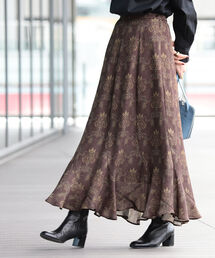 Ray BEAMS | Ray BEAMS / ダマスク プリント ラッフル スカート(スカート)