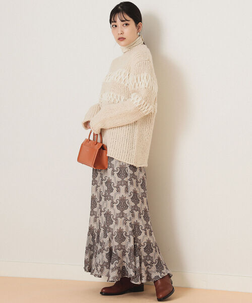 Ray BEAMS(レイビームス)の「Ray BEAMS / ダマスク プリント ラッフル スカート(スカート・レディース・ダークブラウン/ベージュ・1/0)」の6枚目の写真