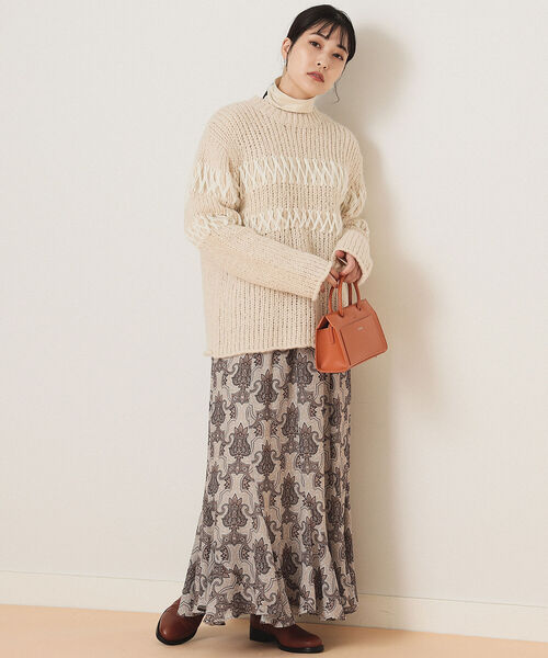 Ray BEAMS(レイビームス)の「Ray BEAMS / ダマスク プリント ラッフル スカート(スカート・レディース・ダークブラウン/ベージュ・1/0)」の7枚目の写真