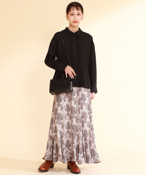 Ray BEAMS(レイビームス)の「Ray BEAMS / ダマスク プリント ラッフル スカート(スカート・レディース・ダークブラウン/ベージュ・1/0)」の11枚目の写真