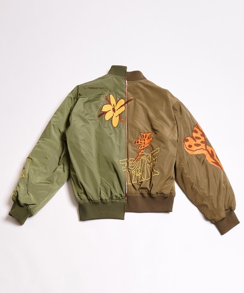 P.A.M.（パム）の「P.A.M. SPACE BLOSSOMS SPLIT BOMBER JACKET (ARTWORK BY LEOMI SADLER) (39131)（MA-1・メンズ・オリーブ・MEDIUM/LARGE/X-LARGE/SMALL）」の7枚目の写真