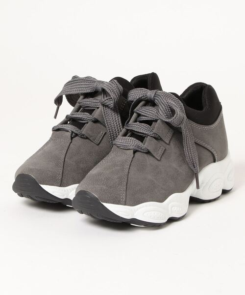 Lace Ladies（レースレディース）の「太め靴紐 厚底 スニーカー（スニーカー・レディース・ピンク/グレー/ホワイト/ブラック・23/25/23.5/24.5/22.5/24）」の3枚目の写真