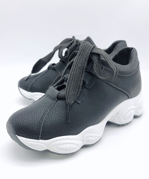 Lace Ladies（レースレディース）の「太め靴紐 厚底 スニーカー（スニーカー・レディース・ピンク/グレー/ホワイト/ブラック・23/25/23.5/24.5/22.5/24）」の19枚目の写真