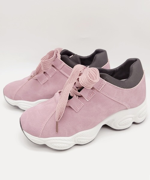 Lace Ladies（レースレディース）の「太め靴紐 厚底 スニーカー（スニーカー・レディース・ピンク/グレー/ホワイト/ブラック・23/25/23.5/24.5/22.5/24）」の7枚目の写真