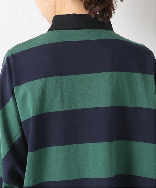 plage  ラガーシャツ　オーバーサイズ　チャコールグレー　フリーサイズ plage（プラージュ）の「ラガーシャツ◇（Tシャツ/カットソー