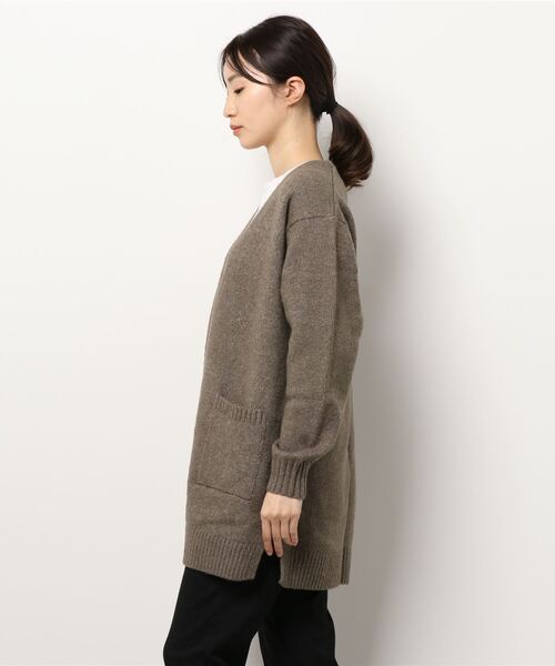 Honeys（ハニーズ）の「チュニック丈カーデ（カーディガン/ボレロ・レディース・ライトベージュ/ブラウン系その他/オレンジ系その他/杢グレー・L/LL/M）」の5枚目の写真