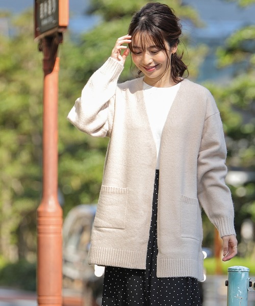 Honeys（ハニーズ）の「チュニック丈カーデ（カーディガン/ボレロ・レディース・ライトベージュ/ブラウン系その他/オレンジ系その他/杢グレー・L/LL/M）」の16枚目の写真