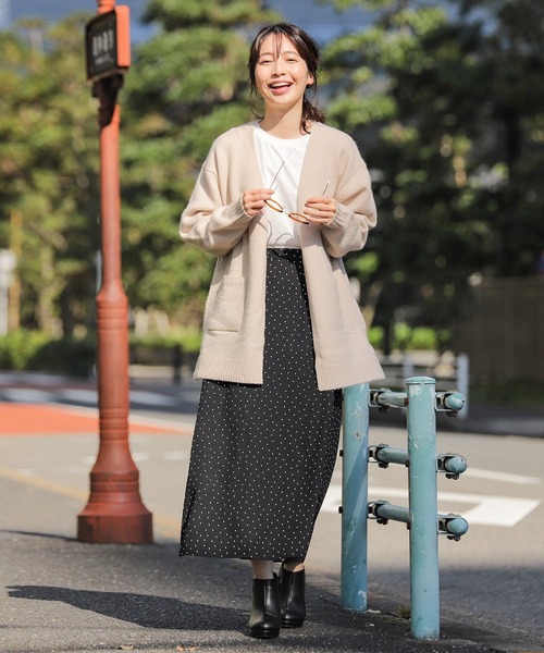 Honeys（ハニーズ）の「チュニック丈カーデ（カーディガン/ボレロ・レディース・ライトベージュ/ブラウン系その他/オレンジ系その他/杢グレー・L/LL/M）」の18枚目の写真