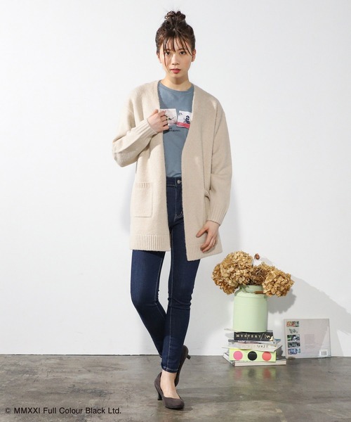 Honeys（ハニーズ）の「チュニック丈カーデ（カーディガン/ボレロ・レディース・ライトベージュ/ブラウン系その他/オレンジ系その他/杢グレー・L/LL/M）」の21枚目の写真