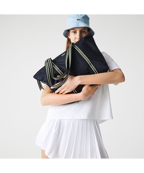 LACOSTE（ラコステ）の「ジャンヌ ストライプハンドル ラージジッパーバッグ（トートバッグ・レディース・ブラック/ネイビー/ブラウン/アイボリー/ブラック×グリーン/ブルー系その他・FREE）」の5枚目の写真