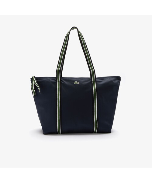 LACOSTE（ラコステ）の「ジャンヌ ストライプハンドル ラージジッパーバッグ（トートバッグ・レディース・ブラック/ネイビー/ブラウン/アイボリー/ブラック×グリーン/ブルー系その他・FREE）」の8枚目の写真