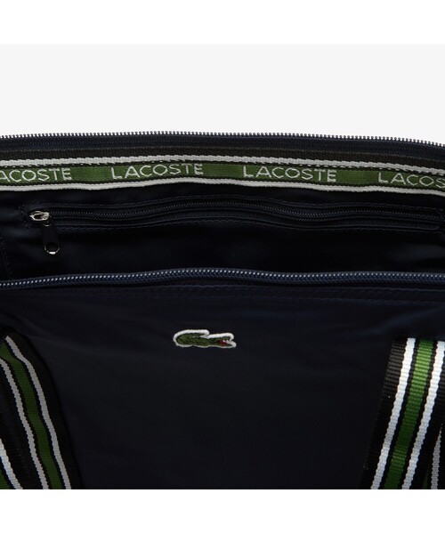 LACOSTE（ラコステ）の「ジャンヌ ストライプハンドル ラージジッパーバッグ（トートバッグ・レディース・ブラック/ネイビー/ブラウン/アイボリー/ブラック×グリーン/ブルー系その他・FREE）」の7枚目の写真