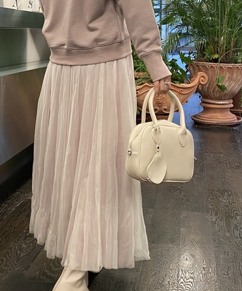 AS KNOW AS PINKY（アズノゥアズピンキー）の「マメポーチ付きボストンバッグ（ボストンバッグ・レディース・ブラック/アイボリー・FREE）」の2枚目の写真