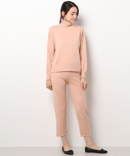 Diosfront(ディオスフロント)の「ハイネックニットプルオーバー+パンツ2点セット(セットアップ・レディース・ブラック/ベージュ/ピンク/ブルー/アイボリー・S/M/L)」の5枚目の写真