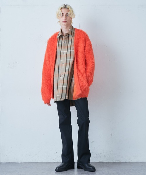 Lui's（ルイス）の「ミドルチェックスリットテールシャツ（シャツ/ブラウス・メンズ・ベージュ/ブルー・FREE）」の10枚目の写真