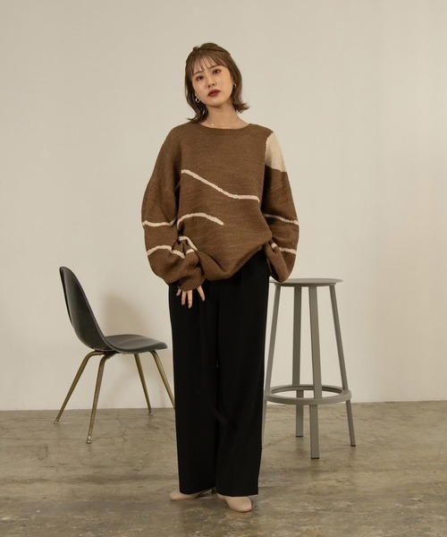 Amiur（エミレ）の「nuance over size knit（ニット/セーター・レディース・ベージュ/ブラウン・FREE）」の12枚目の写真