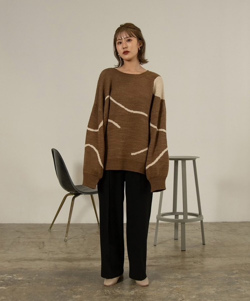 ニット/セーター amiur nuance over size knit Amiur（エミレ）の「nuance over size knit（ニット/セーター