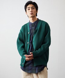 FREAK'S STORE | 【リサイクルポリエステル使用】畔編み Vネックニット カーディガン/ルーズカーディガン(カーディガン/ボレロ)