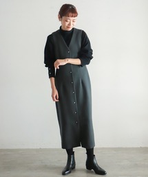 NOMBRE IMPAIR | Fine Wool　ロングジャンスカ(ジャンパースカート)