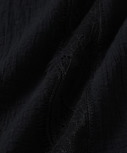 MADEMOISELLE ROPE'（マドモアゼル ロペ）の「<春まで使える>袖レースエアリーチュニックブラウス（シャツ/ブラウス・レディース・ブラック/ホワイト・38）」の7枚目の写真