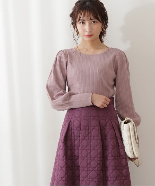 PROPORTION BODY DRESSING(プロポーションボディドレッシング)の「ランダムリブマトンスリーブ / 1211270008(ニット/セーター・レディース・ブルー系その他/ベージュ/オフホワイト/ダークグレー・FREE)」の4枚目の写真