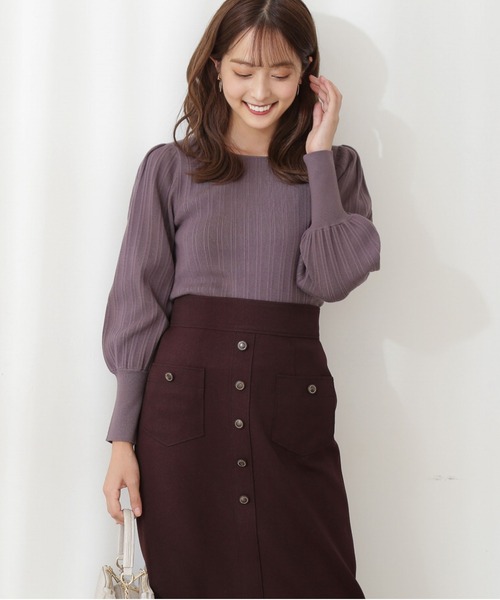 PROPORTION BODY DRESSING(プロポーションボディドレッシング)の「ランダムリブマトンスリーブ / 1211270008(ニット/セーター・レディース・ブルー系その他/ベージュ/オフホワイト/ダークグレー・FREE)」の3枚目の写真