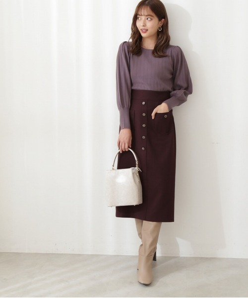 PROPORTION BODY DRESSING(プロポーションボディドレッシング)の「ランダムリブマトンスリーブ / 1211270008(ニット/セーター・レディース・ブルー系その他/ベージュ/オフホワイト/ダークグレー・FREE)」の22枚目の写真