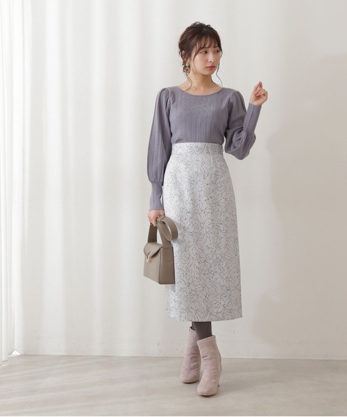 PROPORTION BODY DRESSING(プロポーションボディドレッシング)の「ランダムリブマトンスリーブ / 1211270008(ニット/セーター・レディース・ブルー系その他/ベージュ/オフホワイト/ダークグレー・FREE)」の12枚目の写真