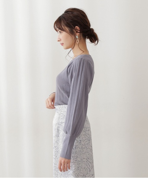 PROPORTION BODY DRESSING(プロポーションボディドレッシング)の「ランダムリブマトンスリーブ / 1211270008(ニット/セーター・レディース・ブルー系その他/ベージュ/オフホワイト/ダークグレー・FREE)」の5枚目の写真