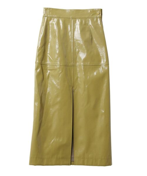 ELENDEEK（エレンディーク）の「パテントロングスカート（スカート・レディース・ブラック/ライトブルー/カーキ・01/02）」の3枚目の写真