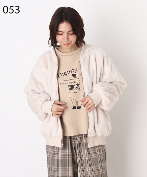 Cutie Blonde(キューティーブロンド)の「◆【S-LL】エコファ-リバーシブルブルゾン(ブルゾン・レディース・ブラック/カーキ/サンドベージュ・04/01/02/03)」の15枚目の写真